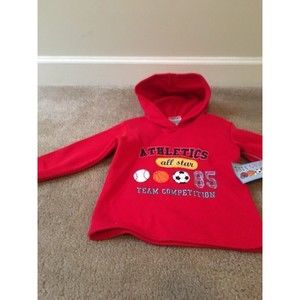 Tuff Guys Toddler Boys Hoodie Shirt ATHLETIC ALL STAR COMPETITOR #85 Size 3T Red